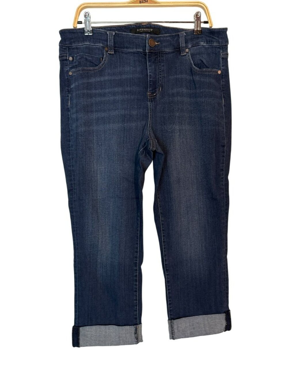 Liverpool Los Angeles The Crop High-Rise Jeans Dark Wash Size 16W